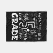 Funny Fifth Grade Doodle Tygraphy Birthday Design Fleecedecke (Vorderseite (Horizontal))