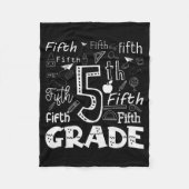 Funny Fifth Grade Doodle Tygraphy Birthday Design Fleecedecke (Vorderseite)