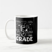 Funny Fifth Grade Doodle Tygraphy Birthday Design  Kaffeetasse (Links)