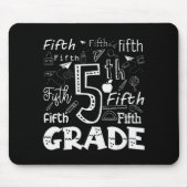 Funny Fifth Grade Doodle Tygraphy Birthday Design  Mousepad (Vorne)