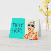 Funny Fifty ist die neue F-Bomb Ladys Birthday Karte (Gelbe Blume)