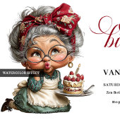 Funny fifty woman humor invite whimsical theme einladung