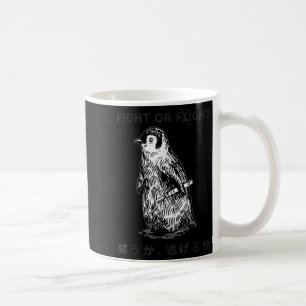 Funny Fight or Flight Meme Pinguin mit Knife Kaffeetasse