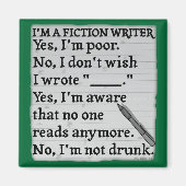 Funny Fiktion Writer Anssheet Paper Magnet (Vorne)