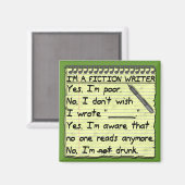 Funny Fiktion Writer Answer Sheet Betrunken Magnet (Vorderseite/Rückseite)