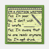 Funny Fiktion Writer Answer Sheet Betrunken Magnet (Vorne)