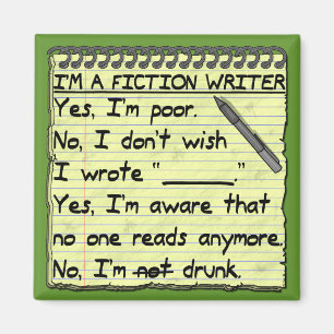 Funny Fiktion Writer Answer Sheet Betrunken Magnet