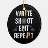Funny Film Making Write Shoot Edit Wiederholung Fi Keramik Ornament (Links)
