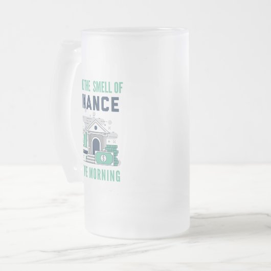 Funny Finance Mug Business Office Coworker Blue Mattglas Bierglas (Vorderseite Links)