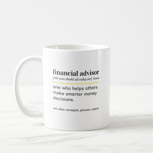 Funny Financial Advisor Definition Gift Kaffeetasse (Links)