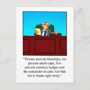 Funny Financial Spaß Christmas Postcard Feiertagspostkarte