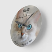 Funny Fine Art Cat Runde Wanduhr (Winkel)
