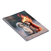 Funny Fire and Ice Penguin  Notizblock (Rechte Seite)