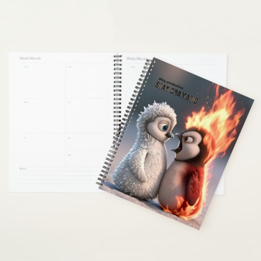 Funny Fire and Ice Penguin  Planer (Anzeige)