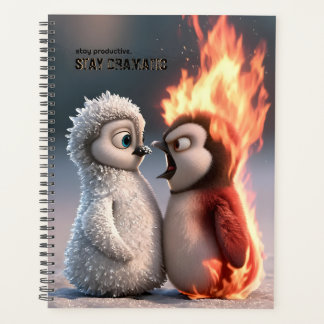 Funny Fire and Ice Penguin Planer