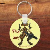 Funny fire ant with guns cartoon art keychain schlüsselanhänger (Vorderseite)