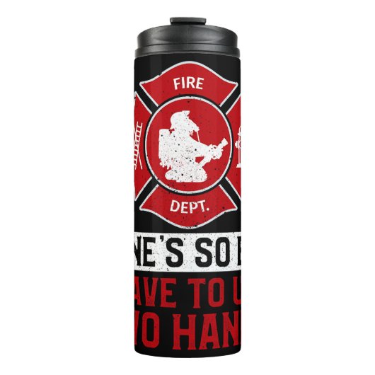 Funny Fire Hose Motto Thermosbecher (Vorderseite)
