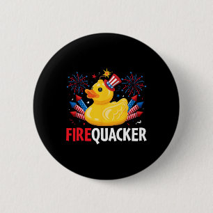 Funny Firecracker Ente 4. Juli Button