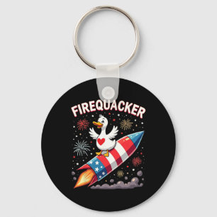 Funny Firecracker Ente Gänse 4. Juli Patriotic Schlüsselanhänger