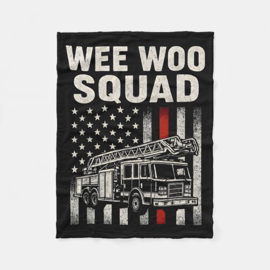 Funny Firefighter Art For Men Women Kids Fire Truc Fleecedecke (Vorderseite)