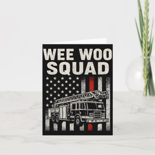 Funny Firefighter Art For Men Women Kids Fire Truc Karte (Vorderseite)