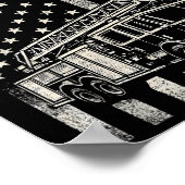 Funny Firefighter Art For Men Women Kids Fire Truc Poster (Ecke)