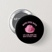 Funny Firefighter Art For Women Girls Fire Fighter Button (Vorne & Hinten)