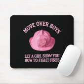 Funny Firefighter Art For Women Girls Fire Fighter Mousepad (Mit Mouse)
