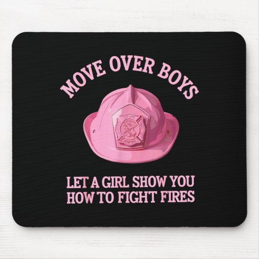 Funny Firefighter Art For Women Girls Fire Fighter Mousepad (Vorne)