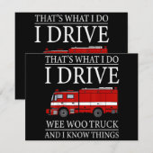 Funny Firefighter Das ist, was ich treibe Wee Woo Dankeskarte (Vorne/Hinten)