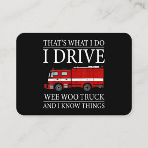 Funny Firefighter Das ist, was ich treibe Wee Woo Visitenkarte