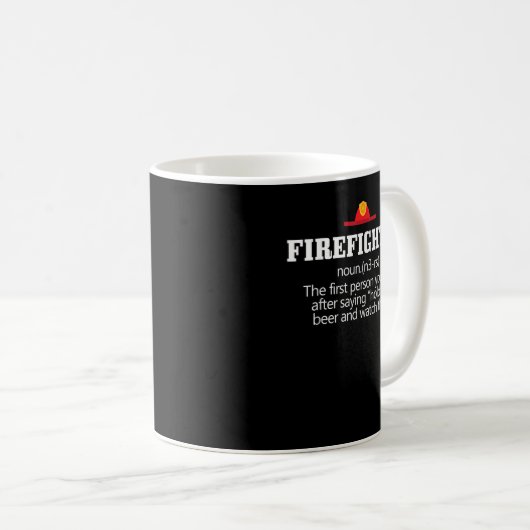Funny Firefighter Definition Kaffeetasse (VorderseiteRechts)