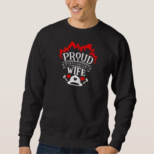 Funny Firefighter Ehefrau Firemen Ehemann Thin Red Sweatshirt (Vorderseite)