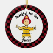 Funny Firefighter Geschenk - Danke Fireman Keramik Ornament (Vorne)