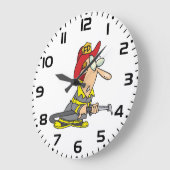 Funny Firefighter mit Hose Emergency Responder Große Wanduhr (Winkel)