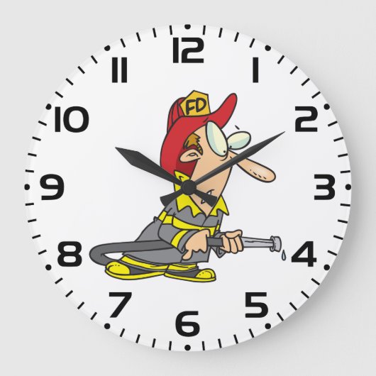 Funny Firefighter mit Hose Emergency Responder Große Wanduhr (Vorderseite)