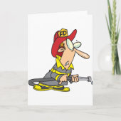 Funny Firefighter mit Hose Emergency Responder Karte (Vorderseite)