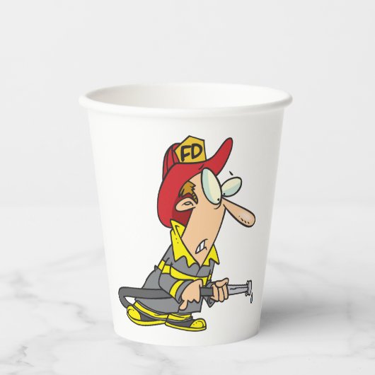Funny Firefighter mit Hose Emergency Responder Pappbecher (Vorderseite)