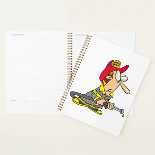 Funny Firefighter mit Hose Emergency Responder Planer