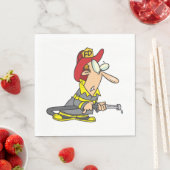 Funny Firefighter mit Hose Emergency Responder Serviette (Beispiel)