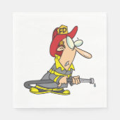 Funny Firefighter mit Hose Emergency Responder Serviette (Vorderseite)