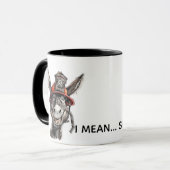 Funny Firefighter Mug Brave Idiot Donkey Joke Tasse (Vorderseite Links)