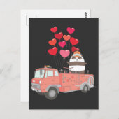 Funny Firefighter Panda Firetruck Süße Tier Postkarte (Vorne/Hinten)