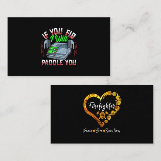 Funny FireFighter Police Office Defibrillator Empfehlungskarte (Vorne/Hinten)