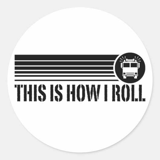 Funny Firefighter Runder Aufkleber (Vorderseite)