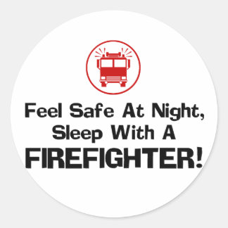 Funny Firefighter Runder Aufkleber