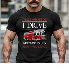 Funny Firefighter Wee Woo Truck Driver T-Shirt