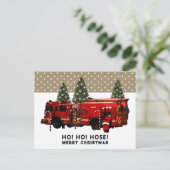 Funny Firefighter Weihnachtsfeiertag Postkarte (Stehend Vorderseite)