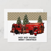 Funny Firefighter Weihnachtsfeiertag Postkarte (Vorne/Hinten)