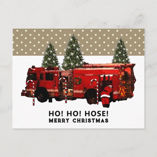 Funny Firefighter Weihnachtsfeiertag Postkarte (Vorderseite)